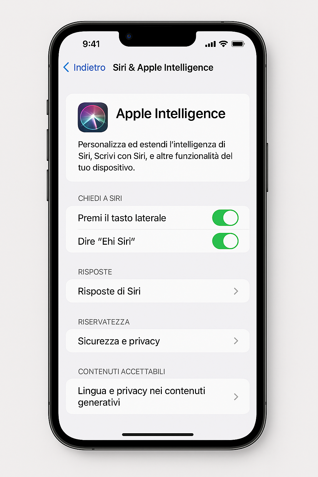 Apple Intelligence e Siri su iOS 26