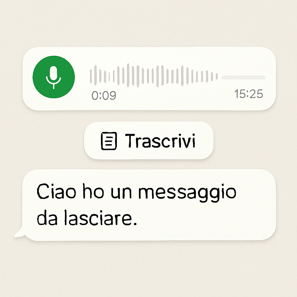 WhatsApp trascrizione automatica messaggi vocali