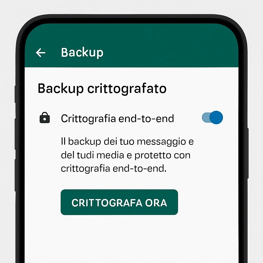 WhatsApp backup criptato end-to-end Google Drive iCloud